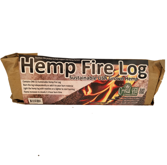 CHCC HEMP FIRE LOG sustainable USA grown Emergency Heat Campfires - Crystal Hill Cannabis Company